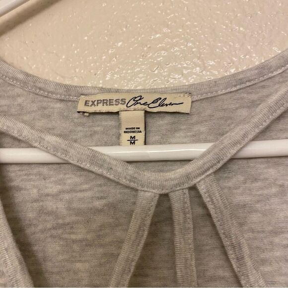 Express One Eleven Strappy London oversized gray modal blend Tank top blouse-M - Picture 4 of 8